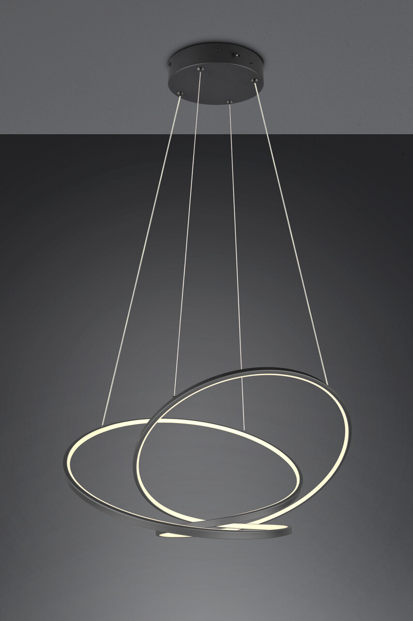 Lustra Darvin, TRIO, 84x66x150 cm, 52W, 1x SMD, metal, negru mat - imagine 6